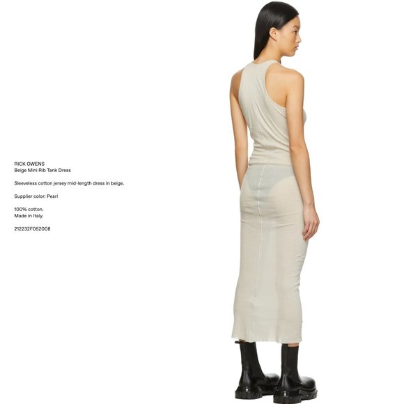 RICK OWENS Tank Dress SIze XS - Picture 3 of 3